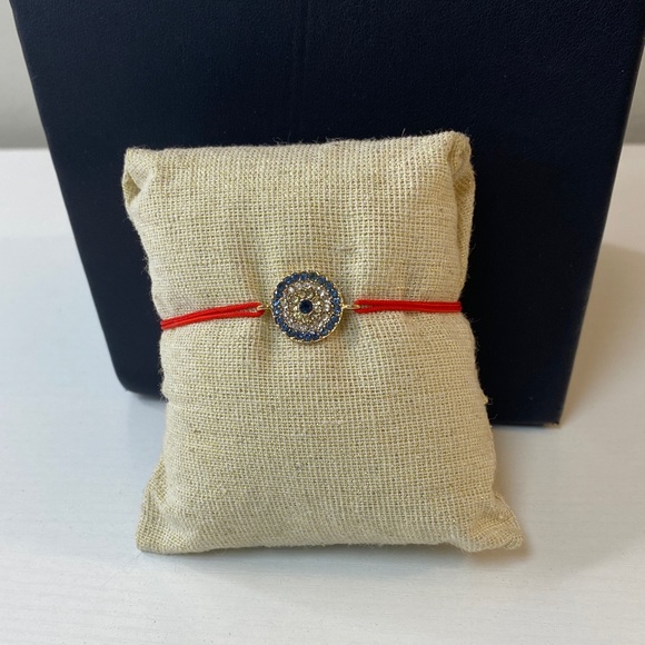Jewelry - Red String Bracelet with Blue and Gold Charm